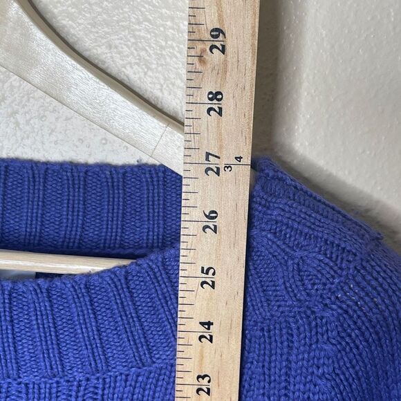 Real Clothes Sweater Women's Medium Blue Cable Knit Silk Cashmere Bland Saks 5th - Picture 5 of 9